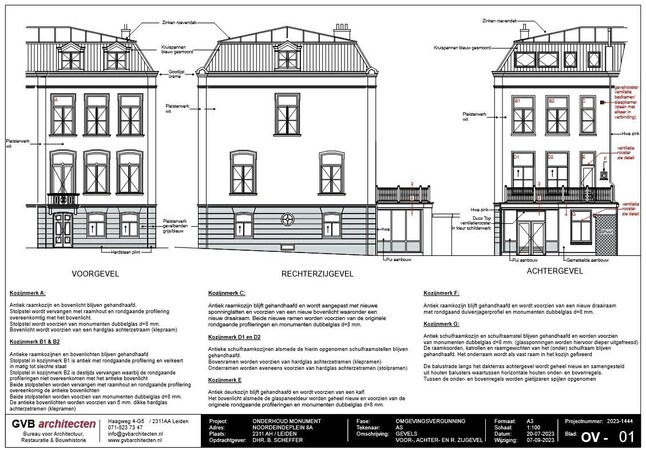tekening restauratie nieuwe toestand