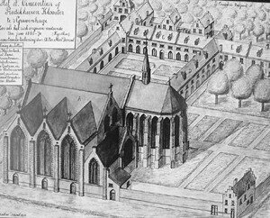 Toestand 16e eeuw met klooster