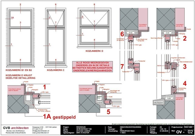 reconstructie vensters woonhuis in uitvoering