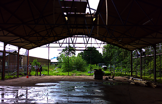 loodswoning tijdens uitvoering