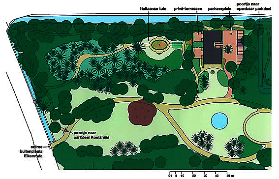 koetshuis Eikenrode restauratieplan tuin en park bij koetshuis