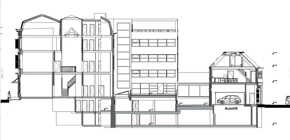 Langsdoorsnede plan restauratie