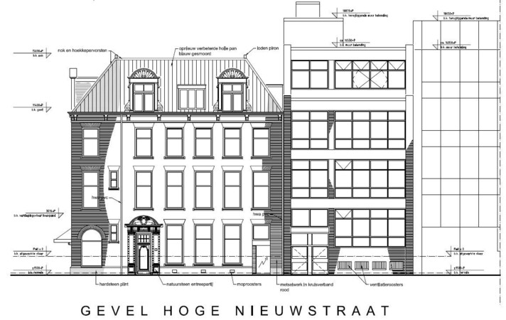 oude toestand gevel voor sloop kantoorpand