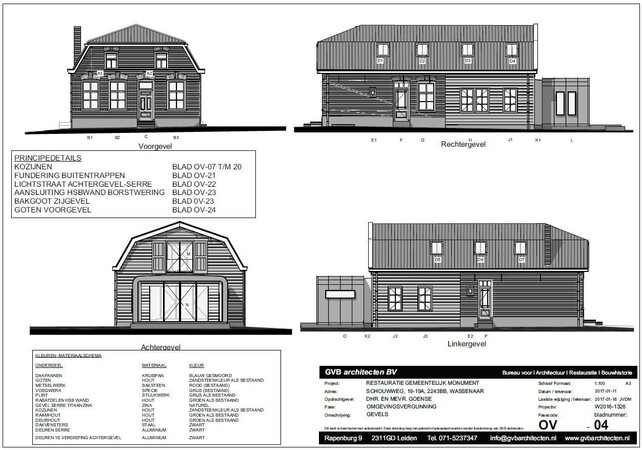 tekening gevels nieuwe toestand