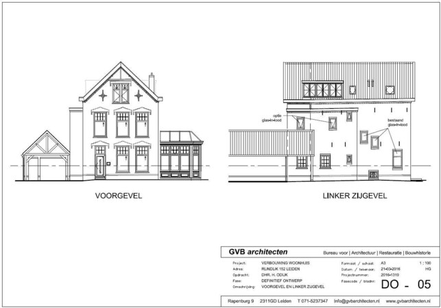 tekening gevels nieuwe toestand