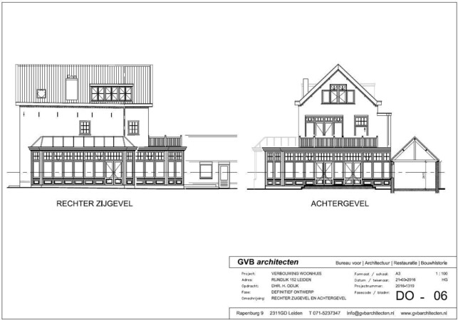 tekening gevels nieuwe toestand