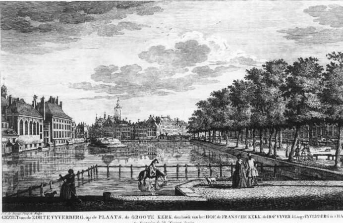 Het uitzicht op de hofvijver is sinds 1765 niet veel veranderd