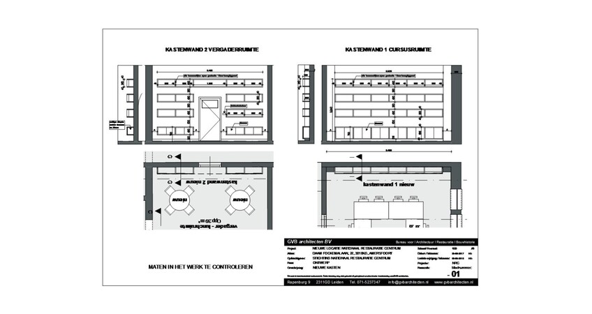 ontwerp kastenwanden NRC in uitvoering