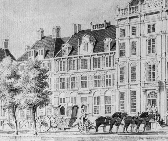 prent uit de 18e eeuw met in hoofdzaak nog de 17e eeuwse verschijningsvorm