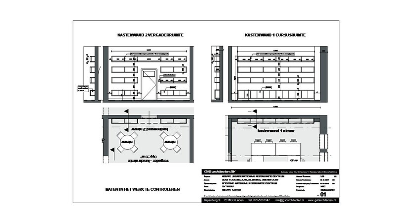 Ontwerp kastenwanden meerdere ruimtes