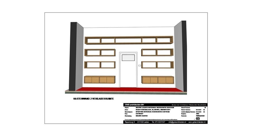 Ontwerp kastenwand vergaderruimte